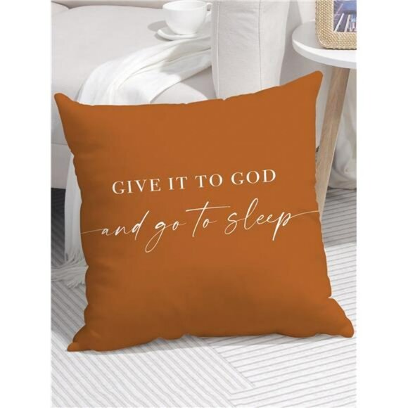 1PC Give It To God And Go To Sleep Words Pattern Pillows Covers - Picture 4 of 9